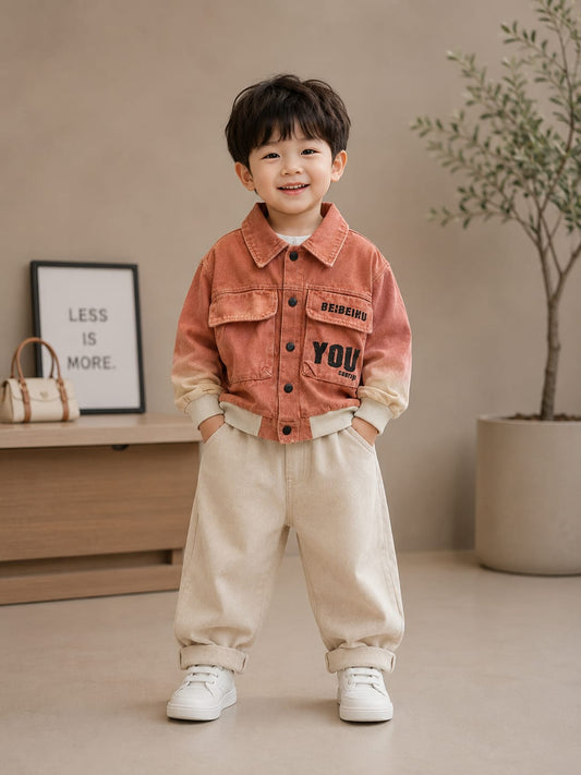 Boys Premium Ombre Denim Jacket | Casual Butoon Jacket | All Season Wear | Sizes 18–26