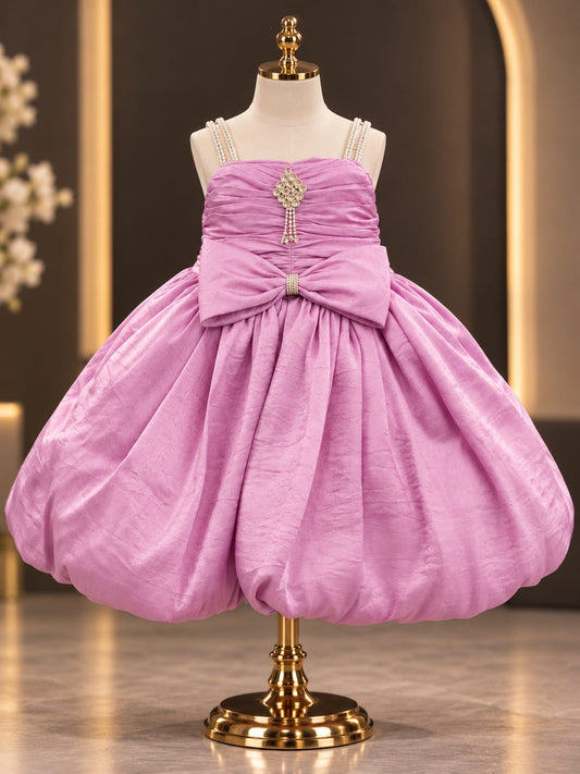 Lavender Princess Bubble Party Dress | Girls Premium Occasion Wear Dress | 1-4 Years