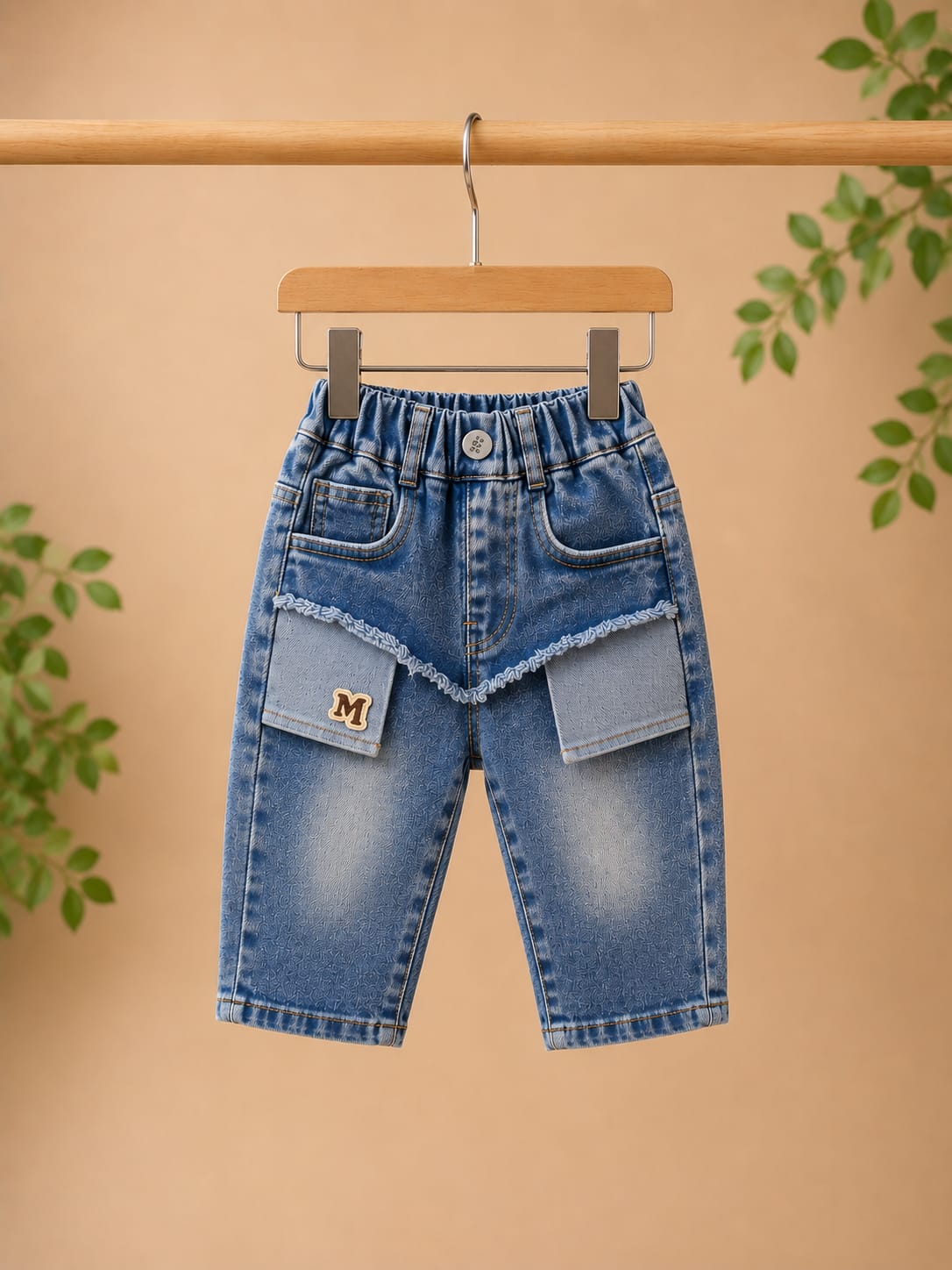 Boys Premium Baggy Jeans | Mid Blue Denim | Korean Streetwear | Size 18–26