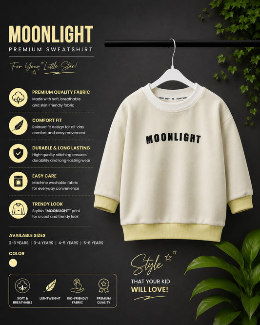Kids Moonlight Printed Fleece Sweatshirt | Soft Winter Wear | 1–5 Years