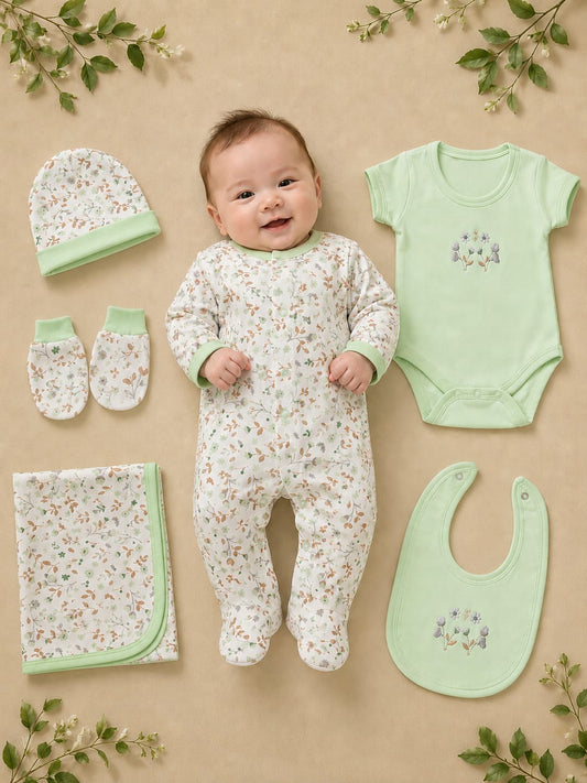 Premium Newborn 6-Piece Baby Clothing Gift Set | Soft Cotton | 0–6 Months
