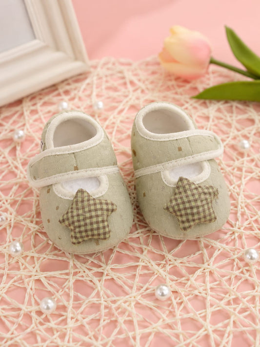 Newborn Baby Soft Cotton Booties | Anti-Slip Star Design Prewalker Shoes | Comfortable First Walking Shoes (0–12 Months)