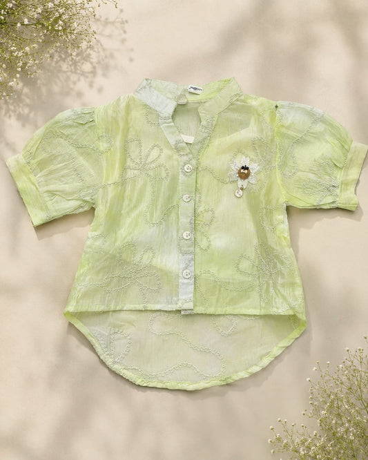 Girls Embroidered Shirt with Inner T-Shirt Set | Premium 2-Piece Outfit | Size 18–26