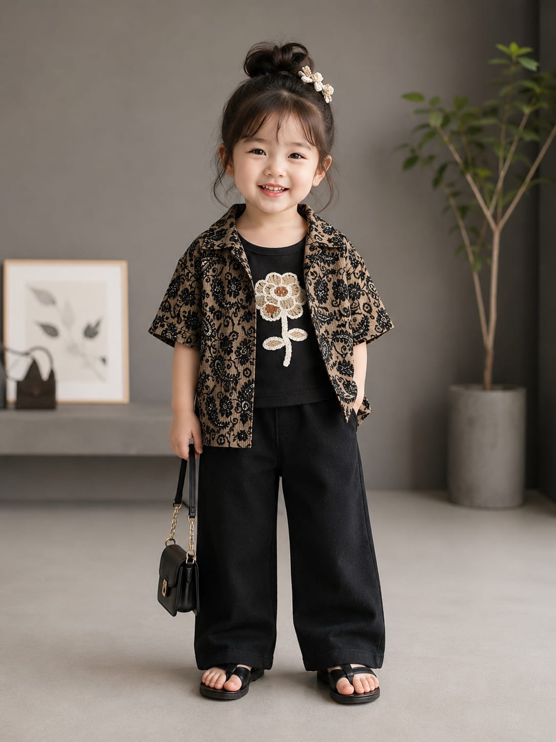 Girls Premium Paisley Print Shirt with Inner Top Co-Ord Set | Stylish Casual Wear | Size 16–26