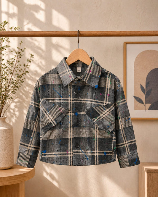 Premium Boys Checked Full Sleeve Casual Shirt | Trendy Check Print Cotton Blend Shirt | Sizes 1–10 Years