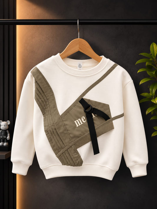 Boys Premium Utility Panel All Season Sweatshirt | Casual Full Sleeve Top | Sizes 18–26