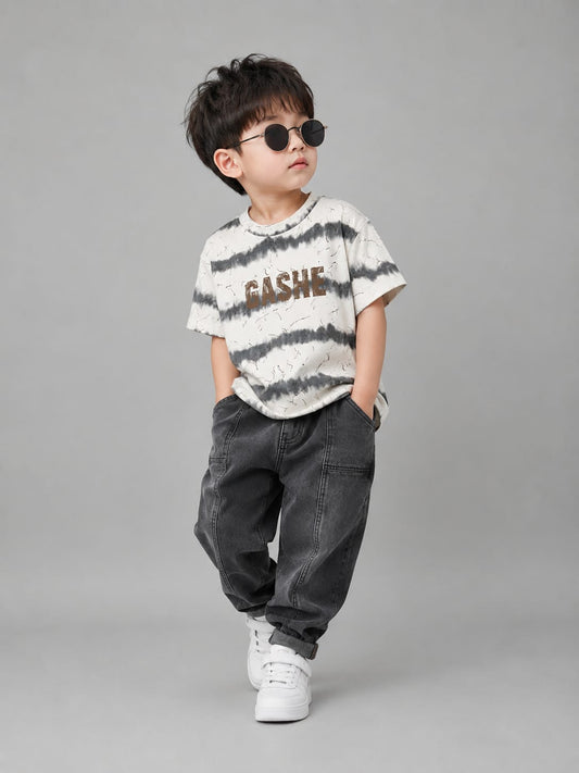 Boys Premium Tie-Dye Printed Half Sleeve Cotton T-Shirt | Casual Round Neck Tee | All Season Wear (18-26)