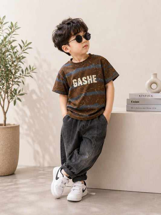 Boys Premium Tie-Dye Printed Half Sleeve Cotton T-Shirt | Casual Round Neck Tee | All Season Wear (18-