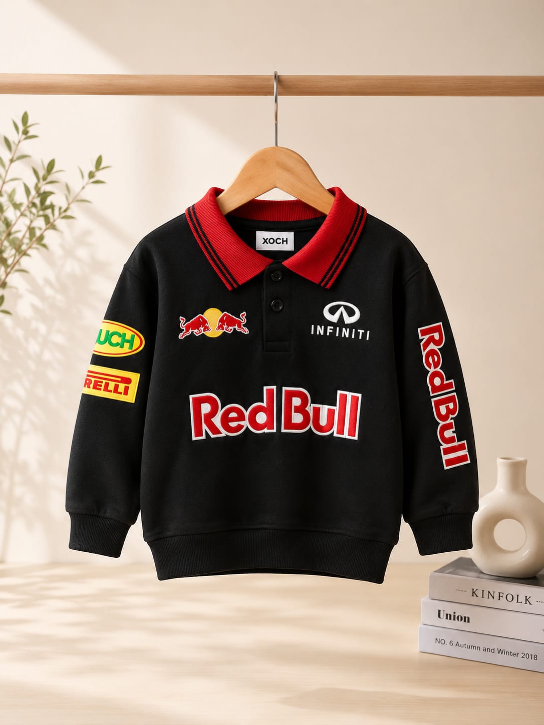 Boys Premium Red Bull Racing Style Polo Sweatshirt | All Season Casual Sweatshirt (18-26)