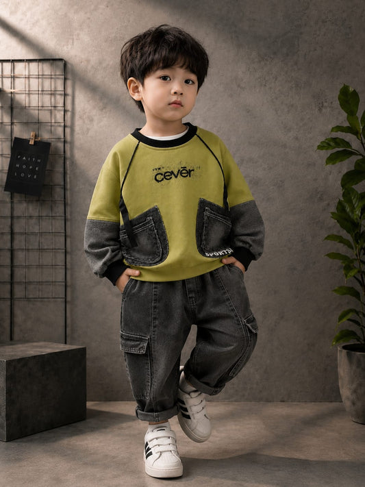 Boys Premium Utility Pocket All Season Sweatshirt | Casual Full Sleeve Top | Sizes 18–26