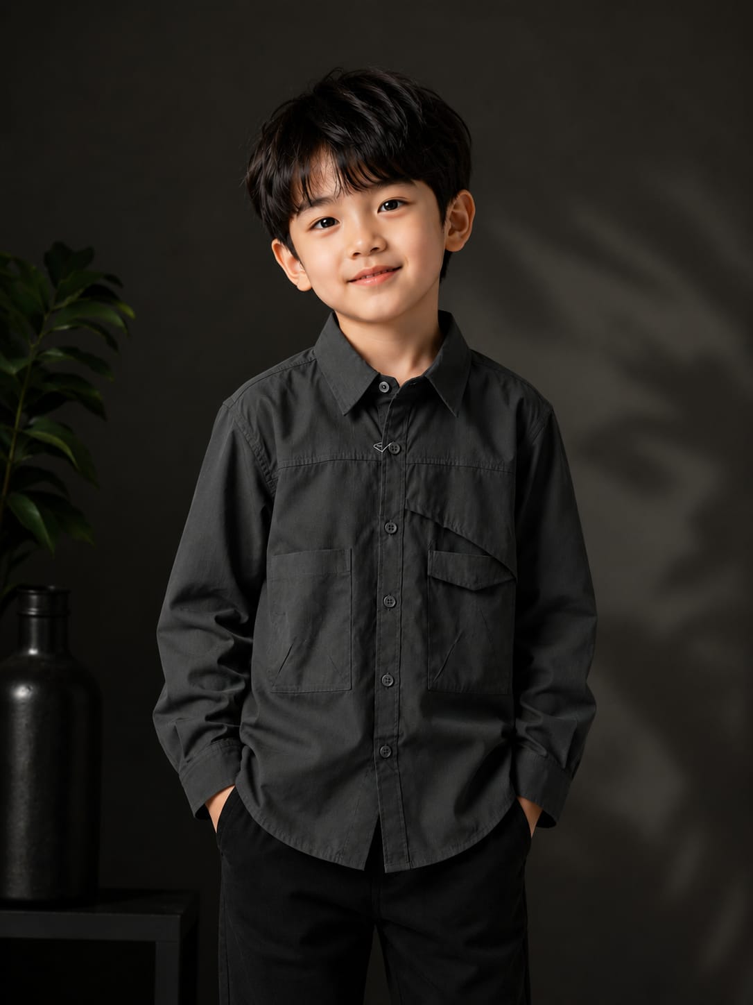 Premium Boys Solid Full Sleeve Casual Shirt | Stylish Cotton Blend Shirt with Utility Pockets | Sizes 2–10 Years