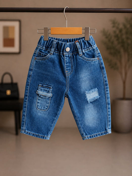 WANSTER Premium Baby Boys Denim Jeans | Soft Stretch Casual Blue Jeans | Size 6 Months–3 Years