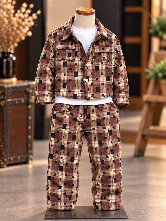 Boys Premium Korean Style Printed Co-Ord Set | Stylish Casual Wear | Sizes 6 Months–4 Years.