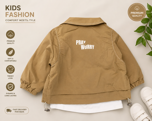 Boys Premium Casual Jacket with White T-Shirt (2–7 Years)