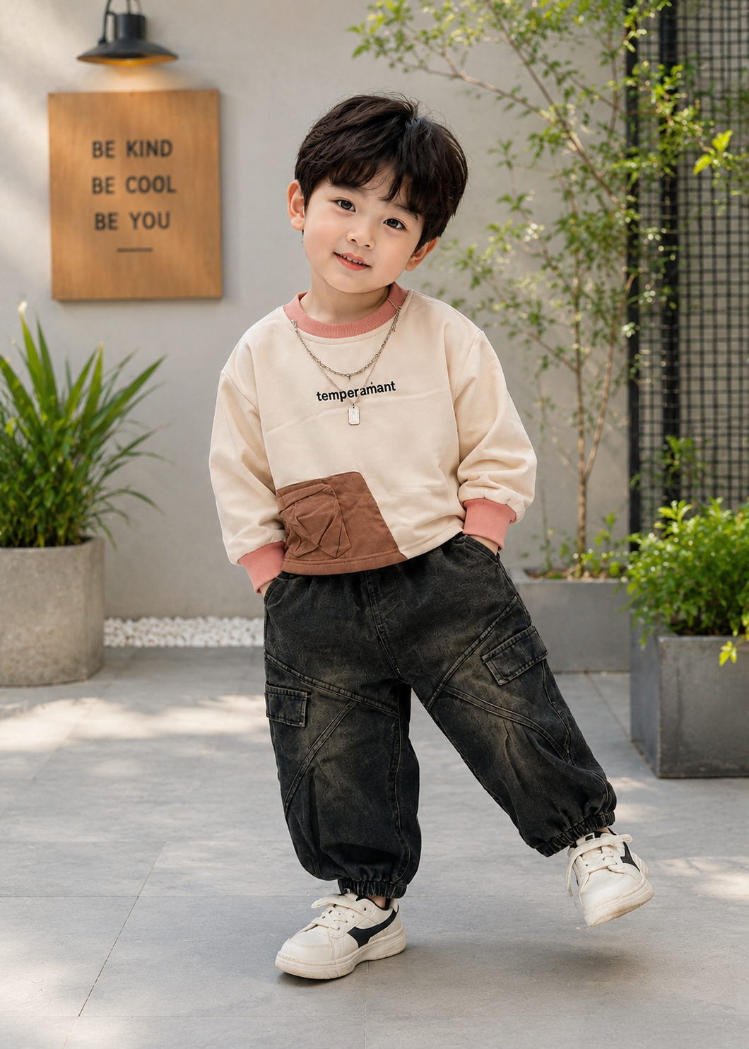 Boys Premium Cargo Co-Ord Set | Printed T-Shirt & Washed Cargo Joggers (1-6 Years)