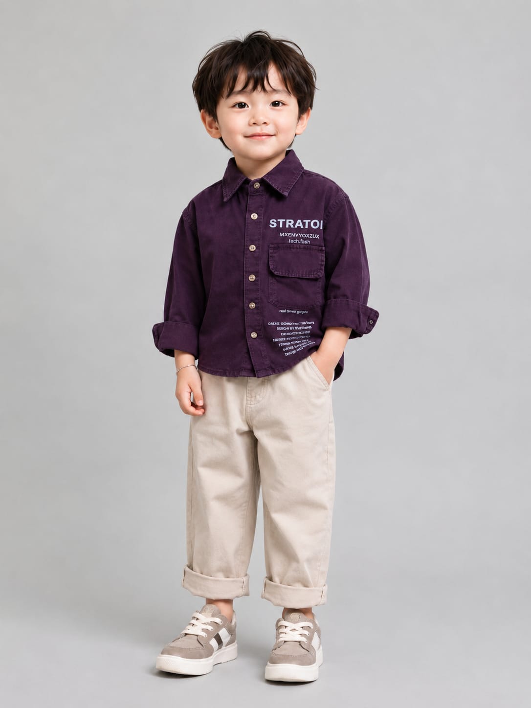 BOYS PREMIUM PURPLE COTTON PRINTED SHIRT | SIZES 18–26