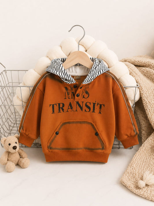Kids MS Transit Printed Sweatshirt | Rust Orange | 1–5 Years