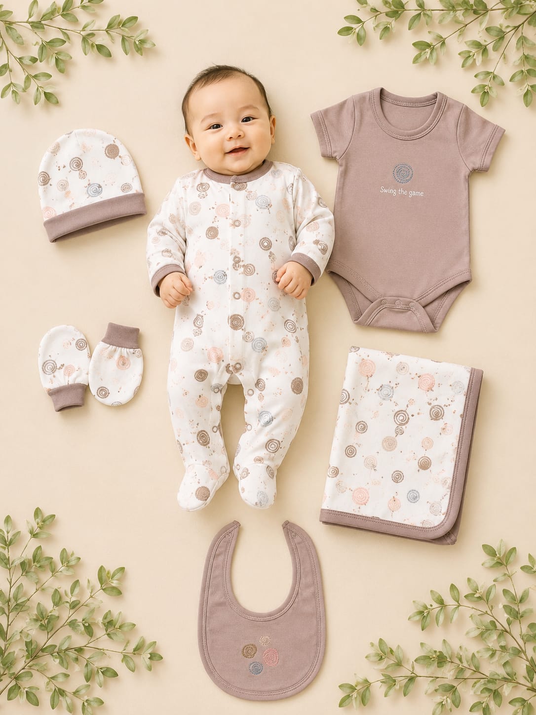 Newborn 6-Piece Baby Gift Set | Premium Cotton Clothing Set | 0–6 Months