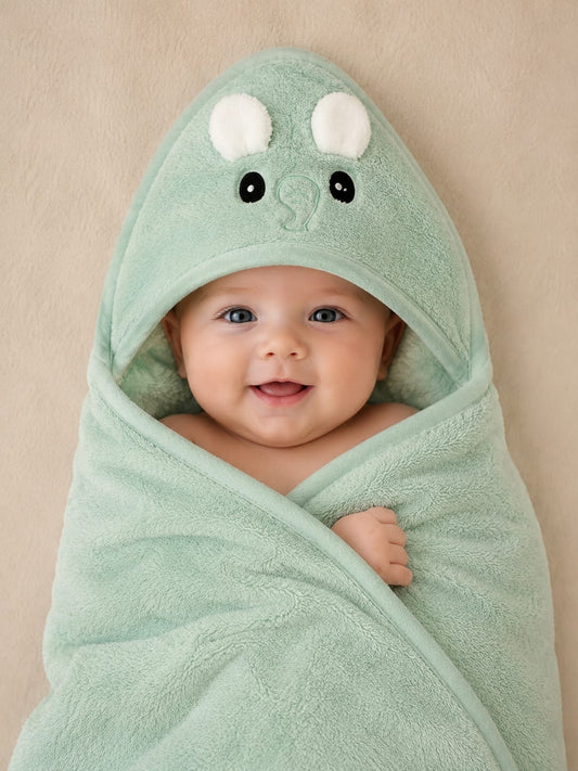 Newborn Baby Hooded Bath Towel Wrap | Ultra Soft Animal Hood Towel | Premium Baby Bath Towel (0–24 Months)