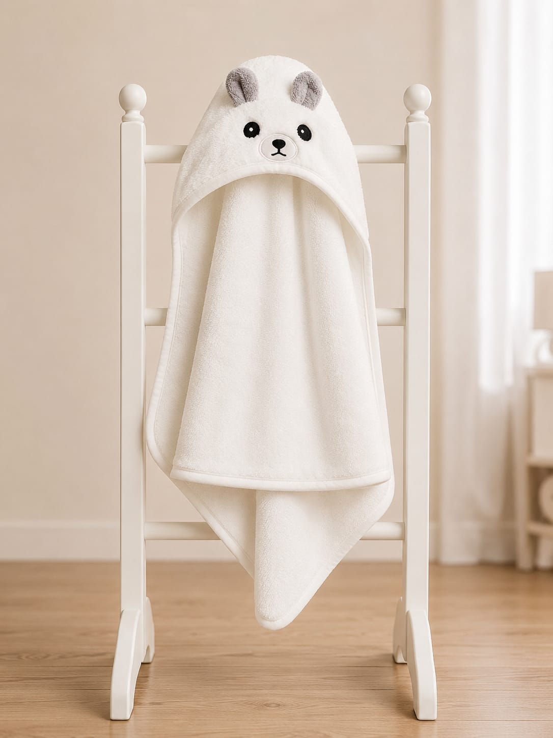 Newborn Baby Hooded Bath Towel Wrap | Ultra Soft Bear Hood Towel | Premium Baby Bath Blanket (0–24 Months)