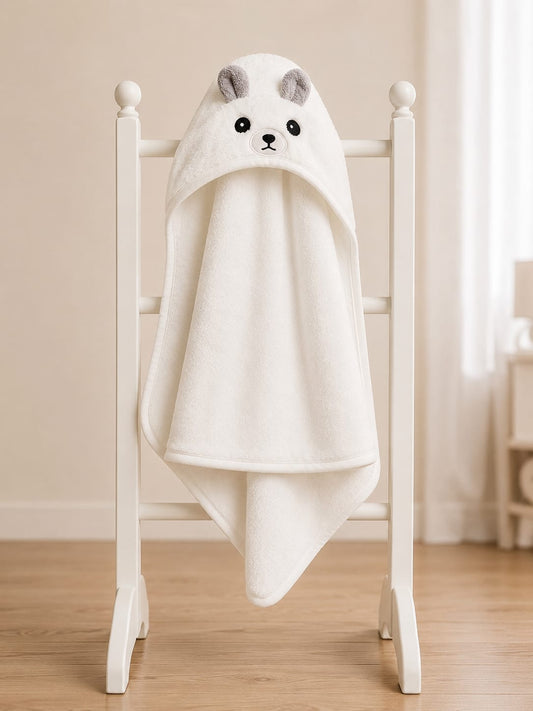 Newborn Baby Hooded Bath Towel Wrap | Ultra Soft Bear Hood Towel | Premium Baby Bath Blanket (0–24 Months)