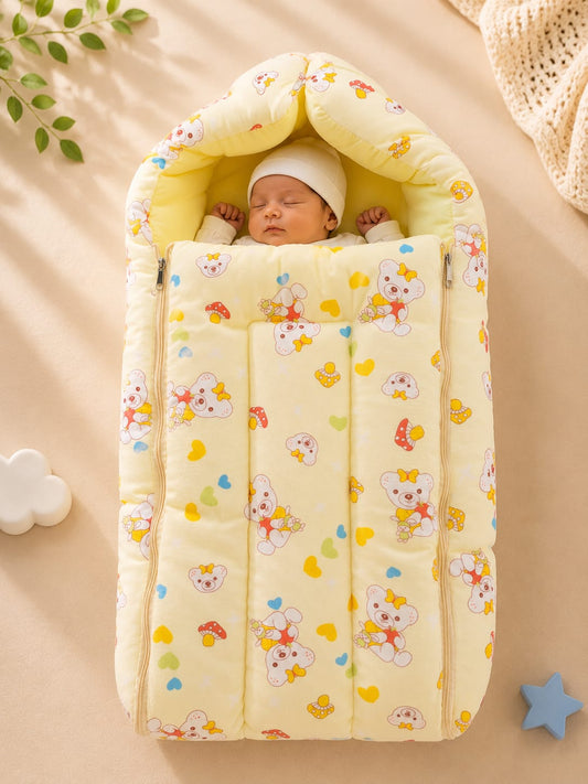 Premium Baby Sleeping Bag Cum Carry Nest | Soft Cotton Baby Wrapper | Newborn Baby Sleeping Nest | 0–6 Months