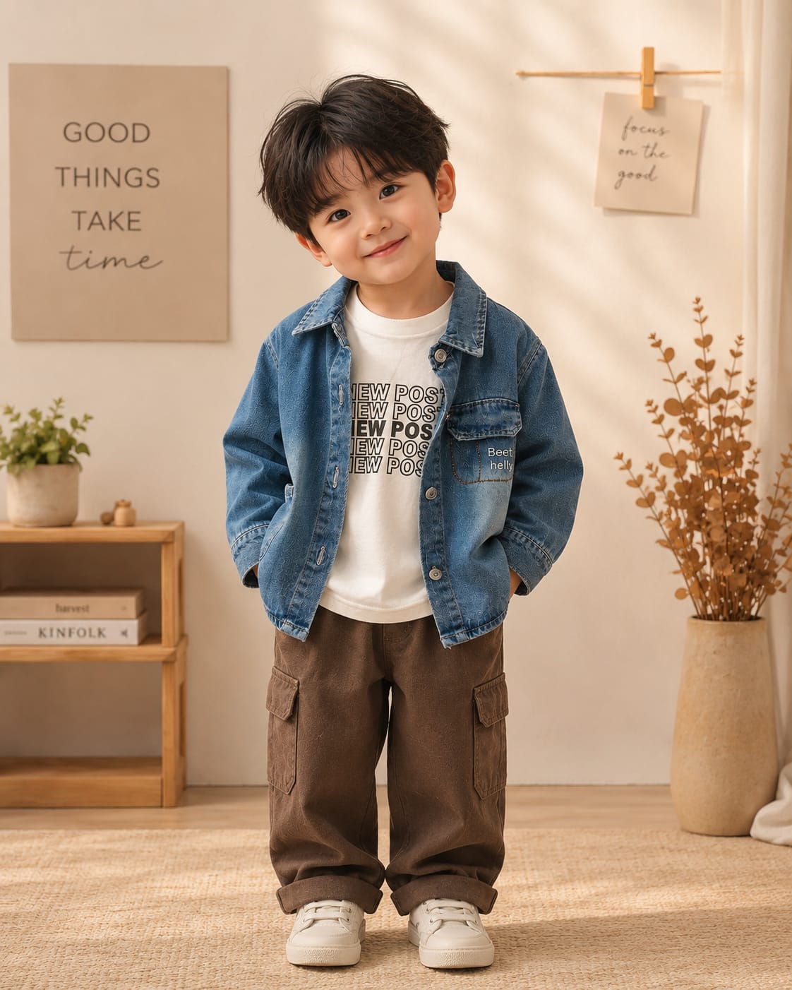 Boys Denim Jacket with Printed T-Shirt Co-Ord Set | Casual 2-Piece Outfit | 2–7 Years