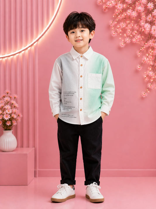 Boys Premium Classic White Cotton Full Sleeve Shirt | Smart Casual Party Wear (2–7 Years)