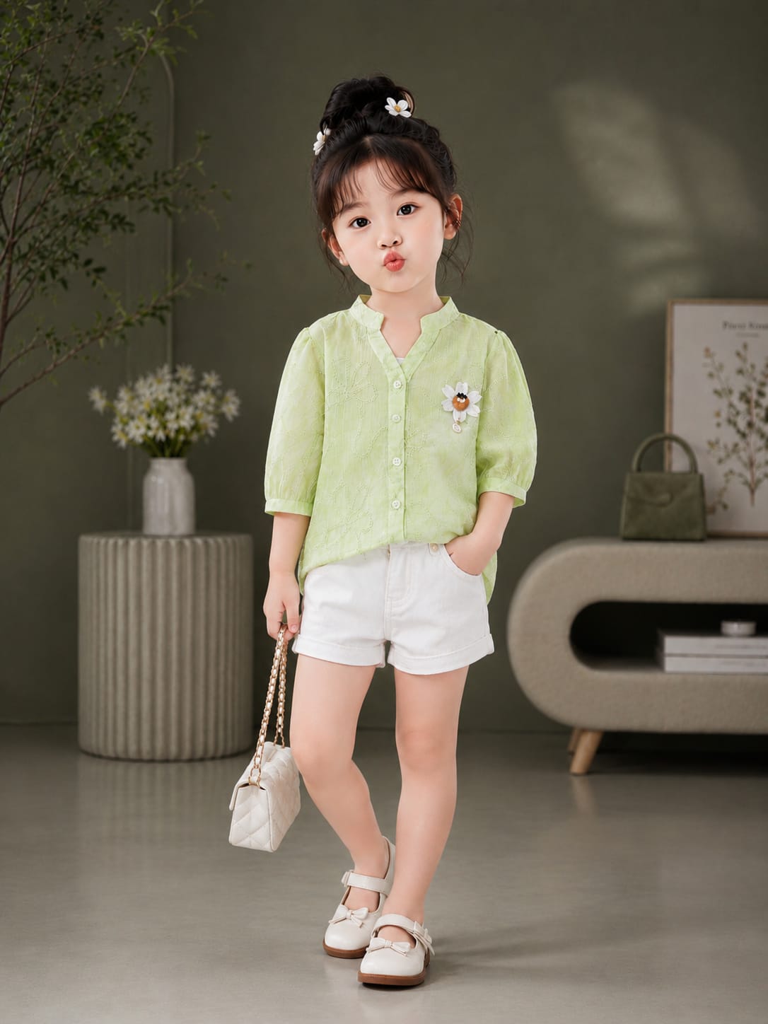 Girls Embroidered Shirt with Inner T-Shirt Set | Premium 2-Piece Outfit | Size 18–26