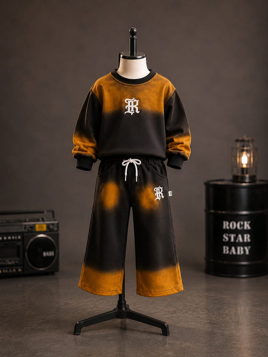 Kids Premium Tie-Dye Co-ord Set | Full Sleeve Sweatshirt & Wide Leg Pants | Size 18–26