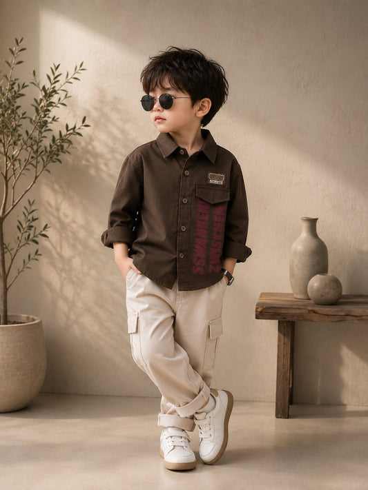 Premium Boys Printed Full Sleeve Cotton Shirt | Smart Casual & Party Wear | Sizes 1–5 Years