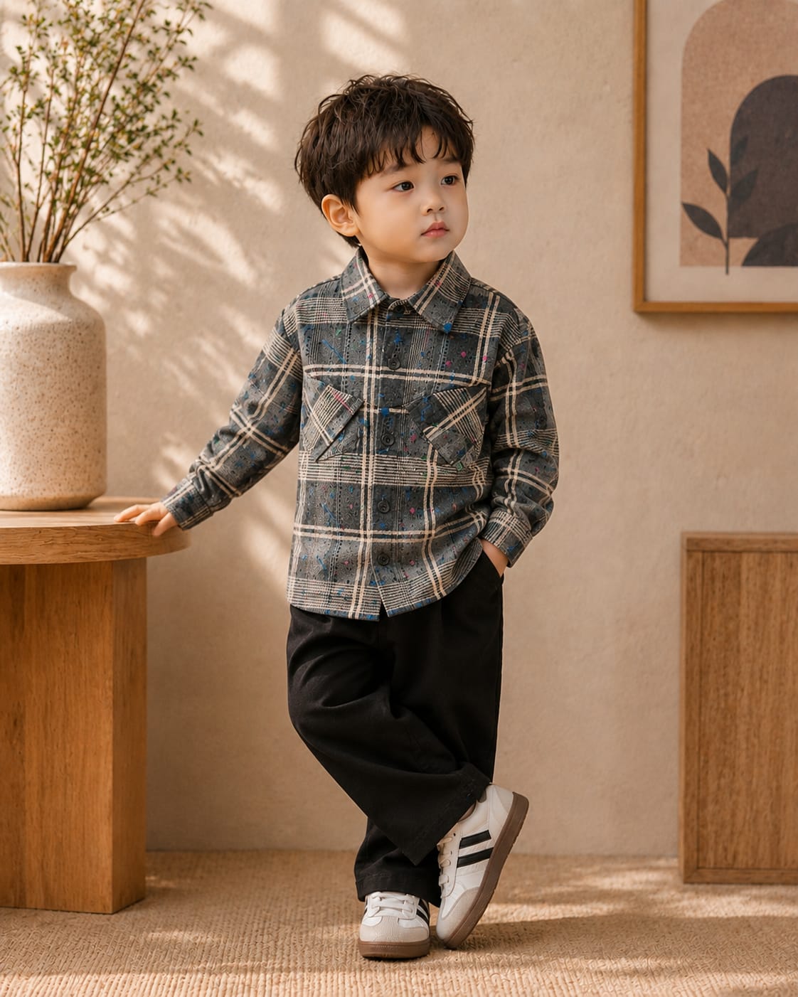 Premium Boys Checked Full Sleeve Casual Shirt | Trendy Check Print Cotton Blend Shirt | Sizes 1–10 Years
