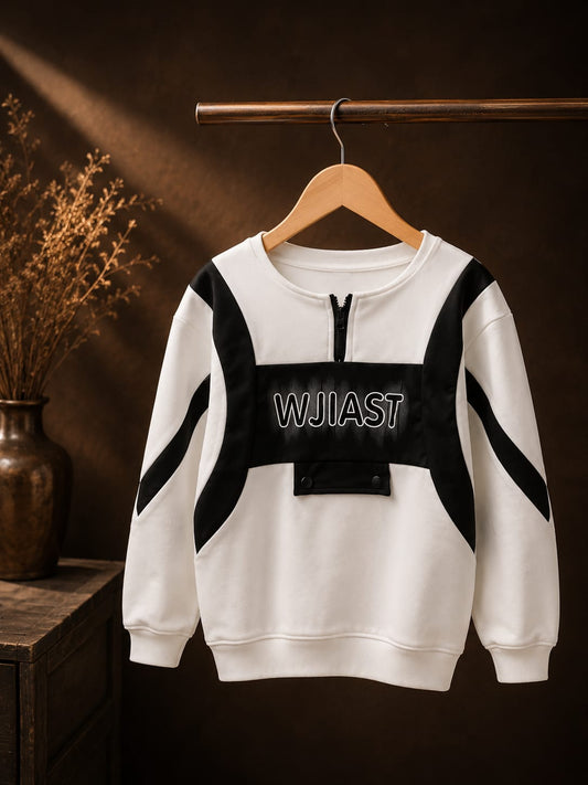 Boys Premium Cotton Fleece Sweatshirt | Half Zip Casual Sweatshirt | Full Sleeve | 6–12 Years