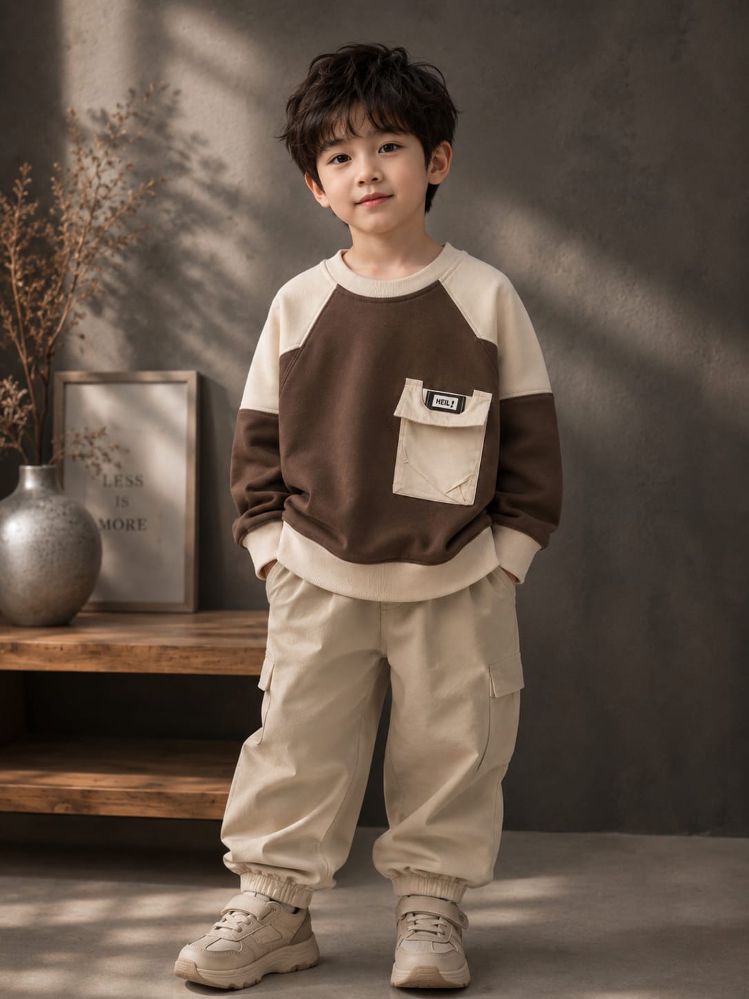 Boys Premium Cotton Fleece Color Block Sweatshirt with Utility Pocket | Full Sleeve Casual Sweatshirt | 6–12 Years