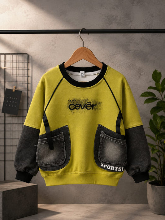 Boys Premium Utility Pocket All Season Sweatshirt | Casual Full Sleeve Top | Sizes 18–26