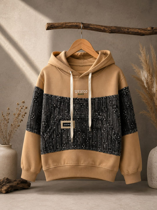 Boys Premium Color Block Hoodie Sweatshirt | Casual Hooded Pullover | All Season | Sizes 18–26