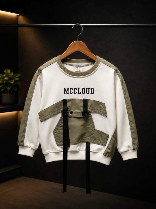 Boys Premium Utility Pocket Sweatshirt | Casual Streetwear Crew Neck Sweatshirt | All Season | Sizes 18–26
