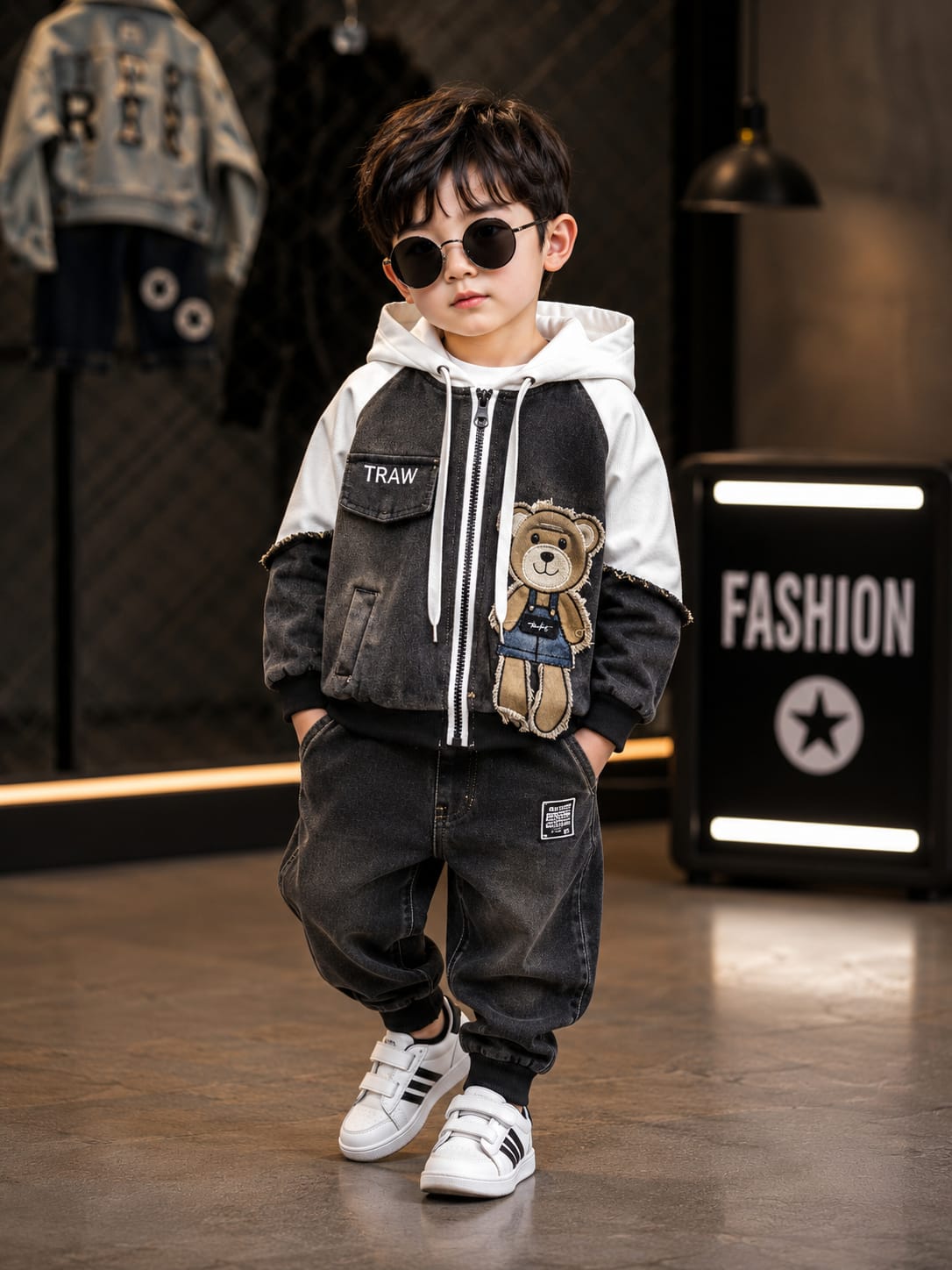 Boys Premium Teddy Patch Zip-Up Hoodie Jacket | All Season Casual Wear | Sizes 18–26