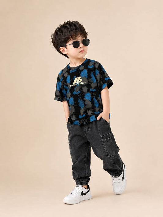 Boys Premium Printed Half Sleeve Cotton T-Shirt | Casual Round Neck Tee | All Season Wear (18-26)