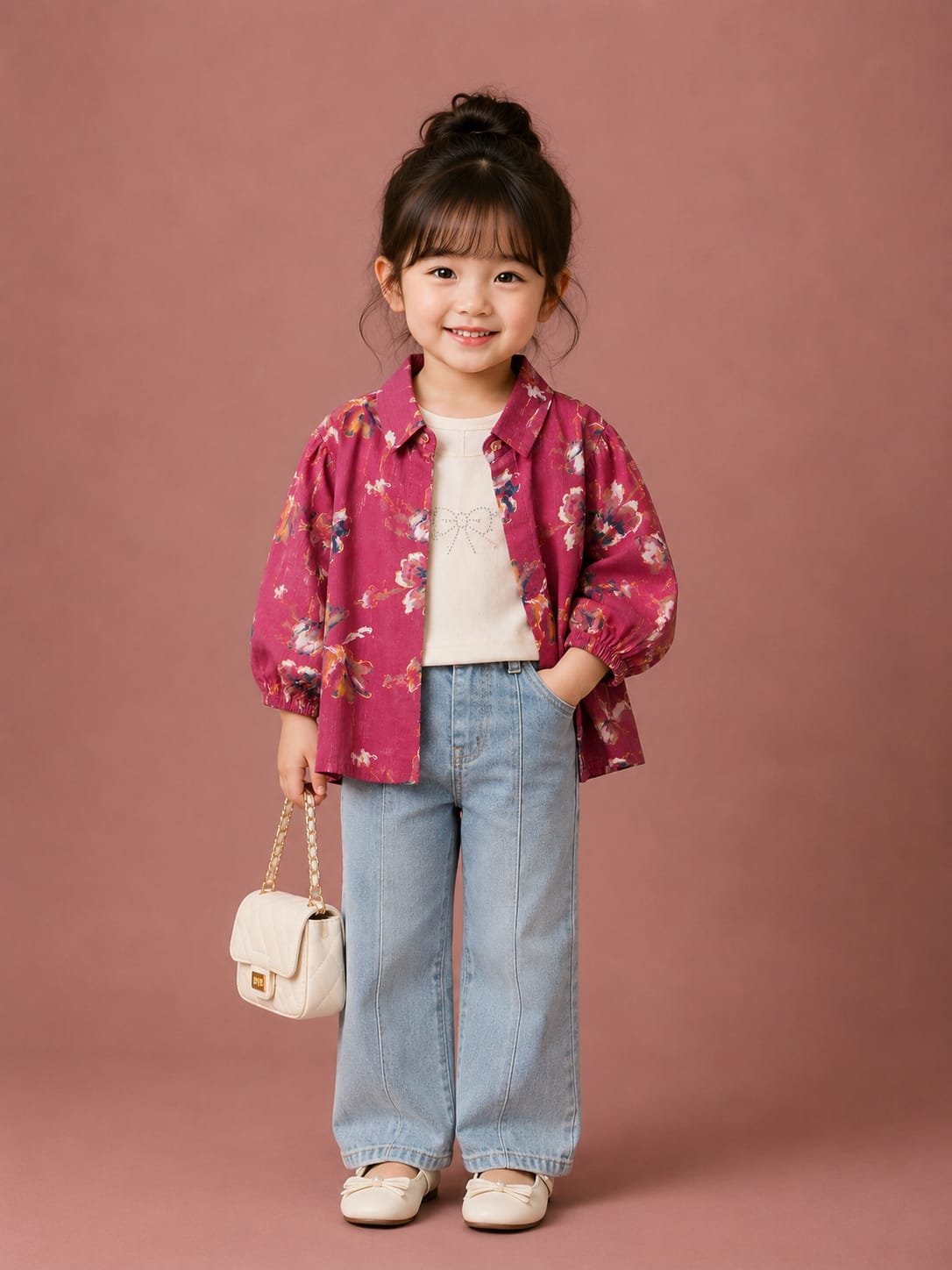 Kids Floral Printed Shirt with Inner T-Shirt Set for Boys & Girls | Premium Cotton | Size 18–26