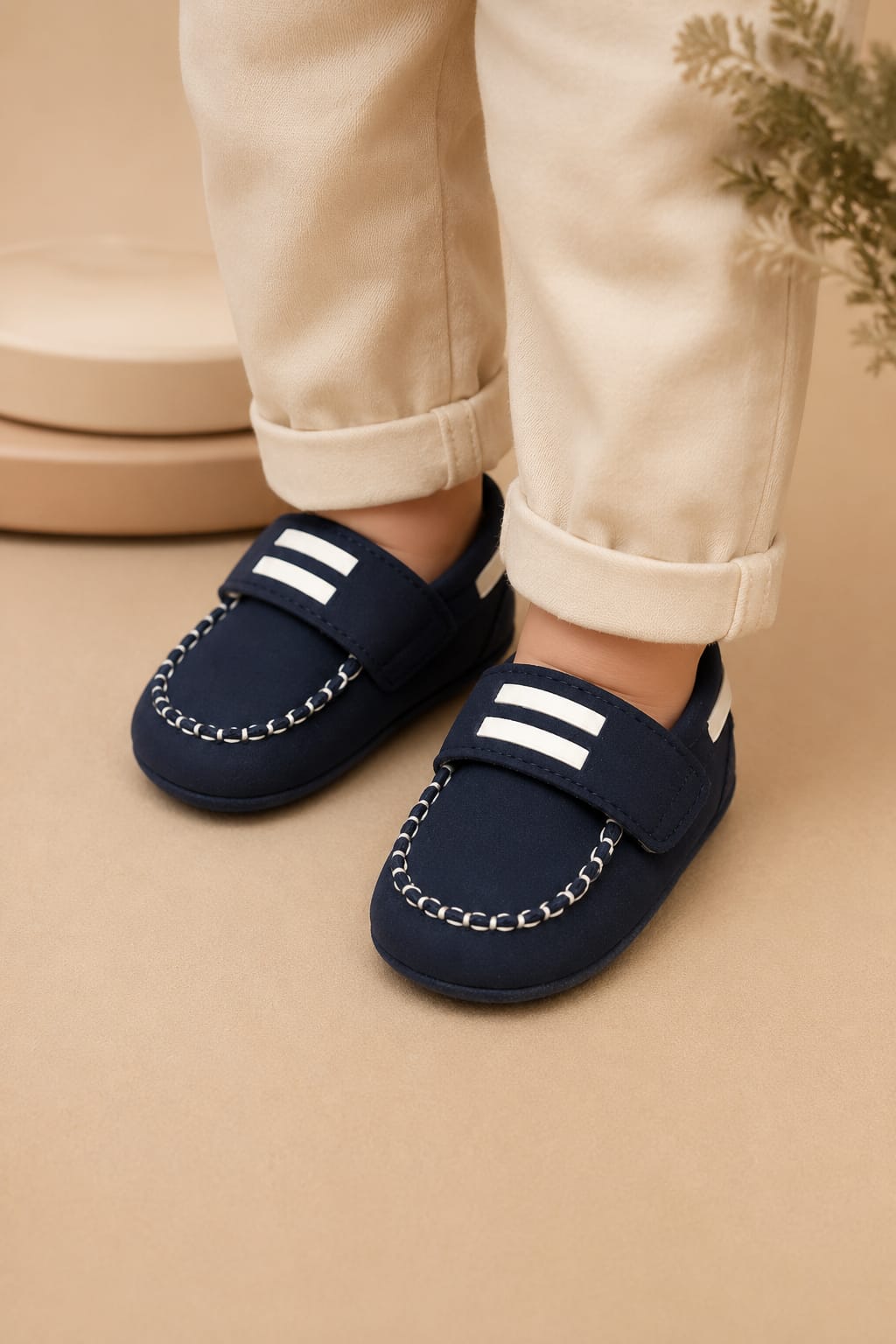 Baby Boys & Girls Soft Sole Casual Loafer Shoes – Navy Blue | Newborn First Walker Shoes 0-3M-6-9M