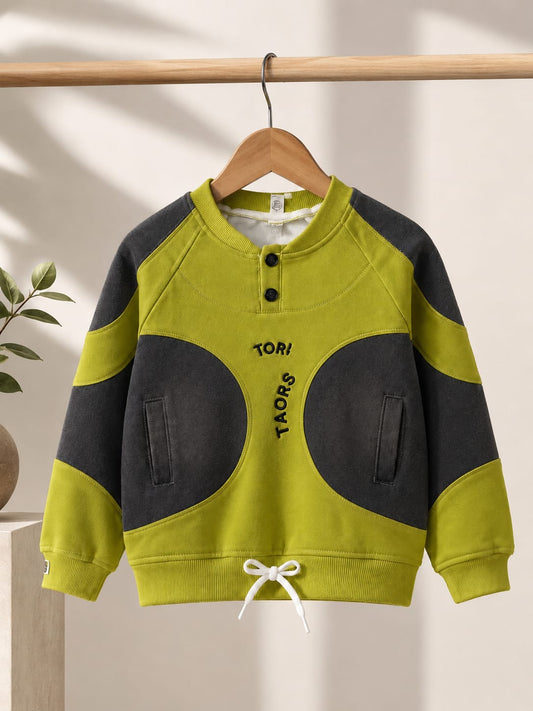 Boys Premium Color Block Sweatshirt | Casual Crew Neck Pullover | All Season | Sizes 18–26