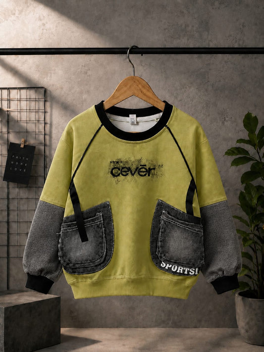 Boys Premium Utility Pocket All Season Sweatshirt | Casual Full Sleeve Top | Sizes 18–26