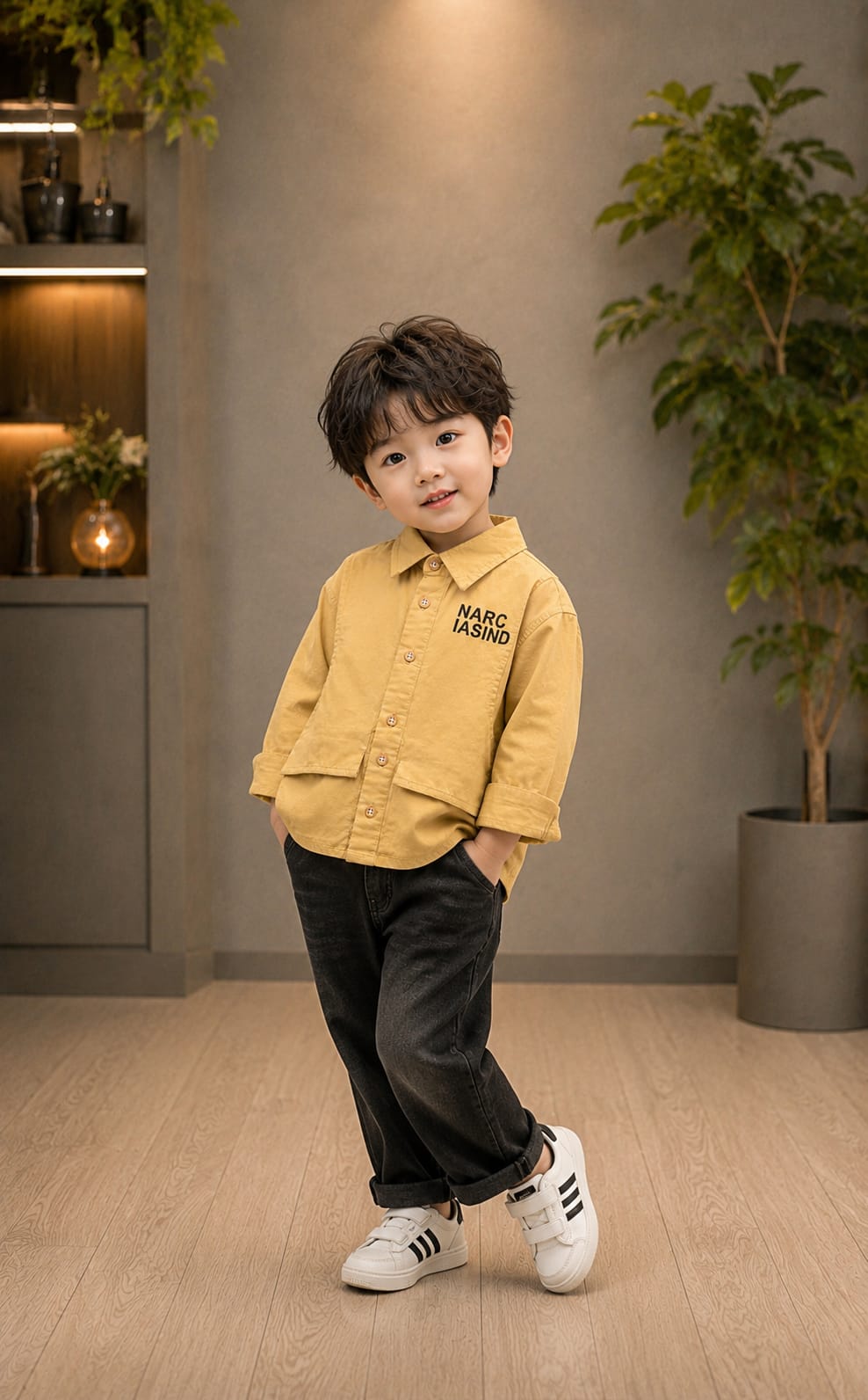 Premium Boys Mustard Full Sleeve Cotton Shirt | Casual Party Wear | Sizes 2–7 Years