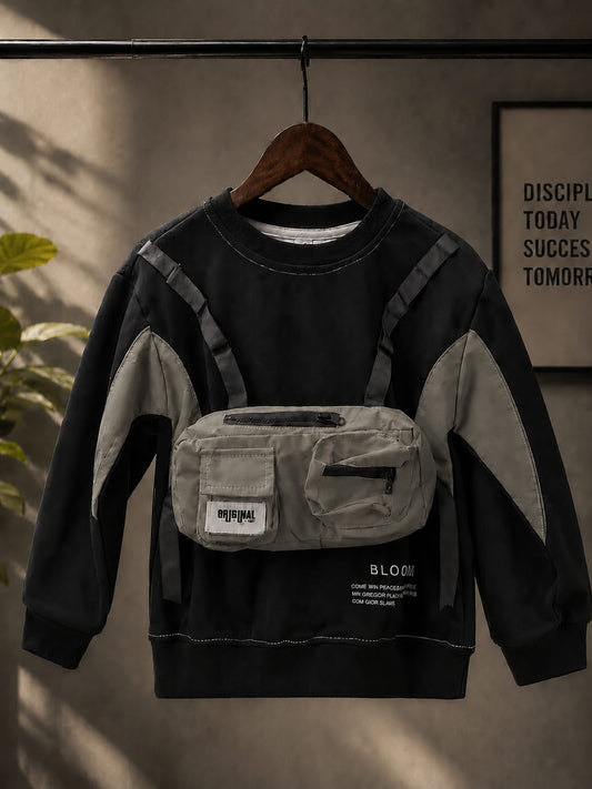 Boys Premium Utility Pocket Sweatshirt | Cargo Style Casual Sweatshirt | All Season Wear | Size 18-26