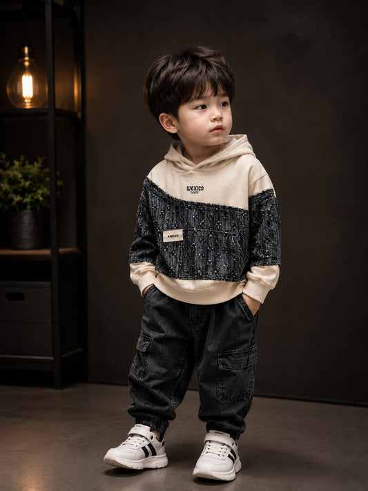 Boys Premium Color Block Hoodie Sweatshirt | Casual Hooded Sweatshirt | All Season Wear | Size 18-26