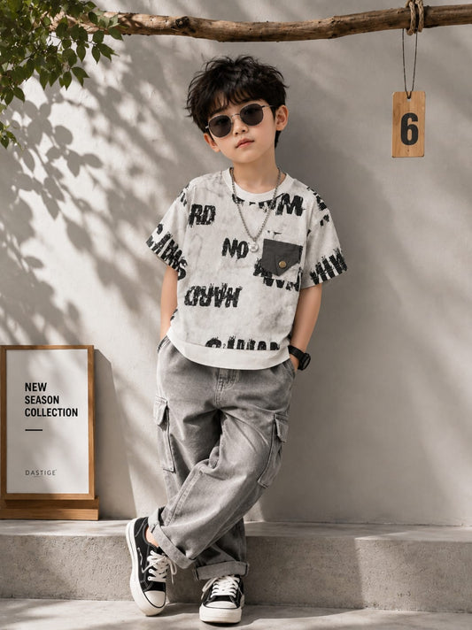 Boys Premium Graphic Print Half Sleeve Cotton T-Shirt with Pocket | Casual Wear | 6-12 Years