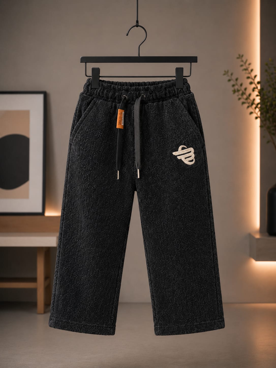 Kids Black All Season Track Pant | Soft & Comfortable Casual Bottom Wear (Size 18–26)