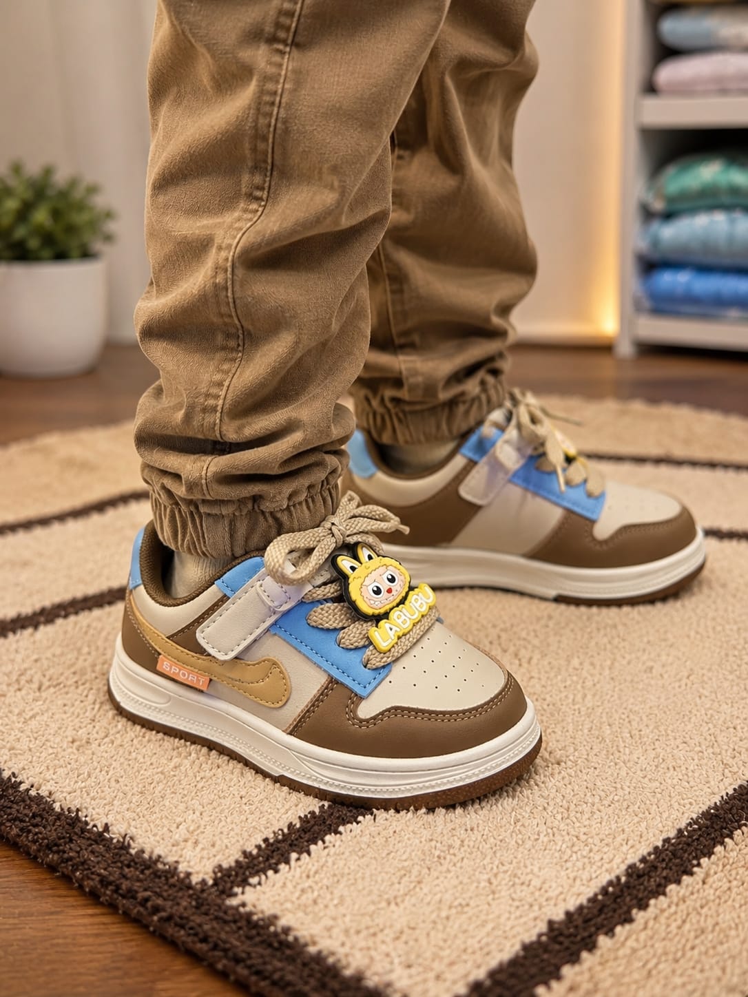 Kids Cartoon Charm Casual Sneakers | Premium Velcro Sports Shoes (EU 27–31)