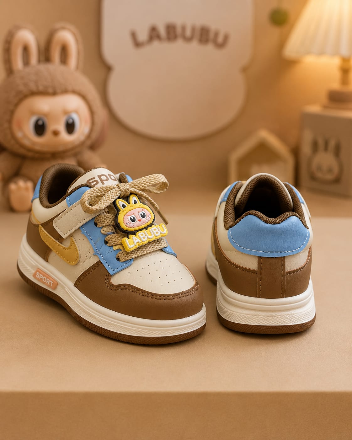 Kids Cartoon Charm Casual Sneakers | Premium Velcro Sports Shoes (EU 27–31)